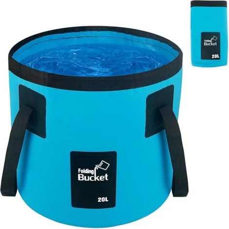 Seau de camping pliable avec poignée, parfait pour la pêche, le jardinage et le stockage d'eau portable. (1/5)