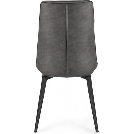 Sedia "Lawrence" con gambe in acciaio verniciato a polvere epossidica, per arredo interno 48 x 64 x h 92 cm -Antracite / Confezione da 1 pezzo (1/5)
