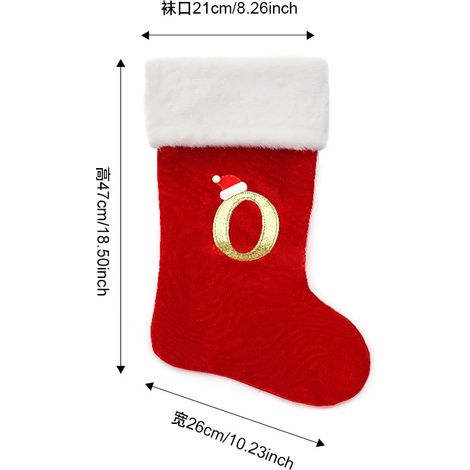 Grandes chaussettes de Noël, décorations de Noël, ornements de lettres anglaises, chaussettes à lettres, sacs cadeaux de dessins animés pour enfants
