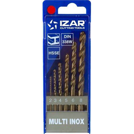 IZAR 34204 - jeu de forets DIN338 6-uds -mèches 2-3-4-5-6-8 hsse multi-inox (1021) (1/2)