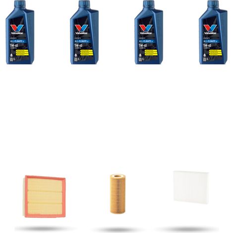 Kit tagliando 3 FILTRI e 4L OLIO compatibile con Vw Fox (5Z1) 1.0 53Kw dal 2008 al 2009 (1/5)
