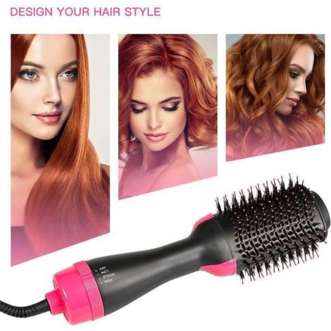 Brosse À Air Chaud - 1000 W - Température Réglable 100-240 °C - Ions Négatifs - Pour Séchage Coiffage Et Lissage - 1 Pièce (1/4)