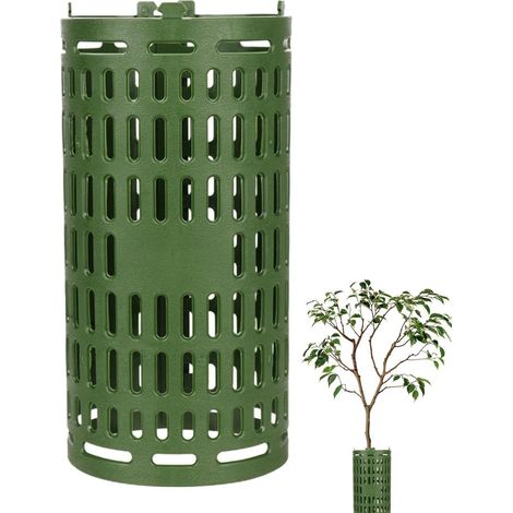 Protector de tronco de árbol (paquete de 4), ventilado, fácil de bloquear, protege los árboles de podadores y animales pequeños.
