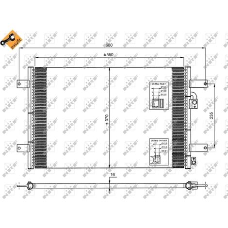 Condenseur, climatisation NRF 35249 FORD 10015261 1009526 1015261 1029057