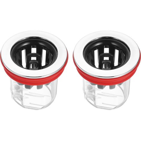 Noyau Anti-Odeur pour Siphon de Sol, Empêche Le Reflux de l'eau dans Le Siphon de Sol, Attrape-Cheveux pour Tuyaux de 32-50mm/1,3-2" dans la Salle de Bain, Lot de 2 en Rouge (1/5)