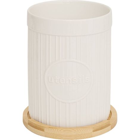 Vaso per utensili in ceramica bianca - 5five