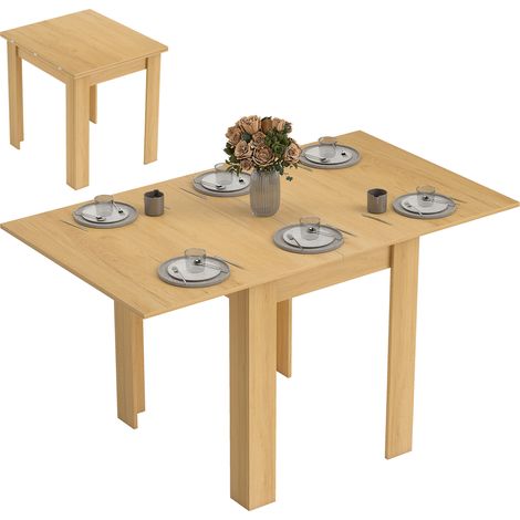 Table à manger extensible Solmara pour 4 à 6 personnes en effet bois naturel design et pratique (1/5)