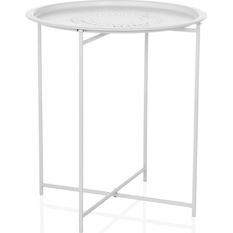 Beistelltisch / Couchtisch / Sofatisch ALLRUND Metall weiß hjh LIVING (1/5)