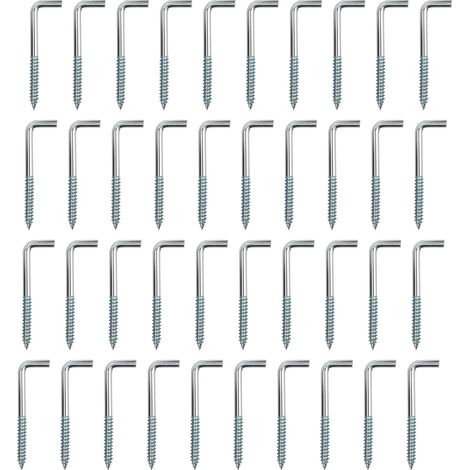 40Pcs Crochets Droits Visser en L, Métal Crochets à Vis en L, Vis à Crochet en L, pour des Armoires de Meubles Étagères Murales Vis Crochets C5207 (1/5)