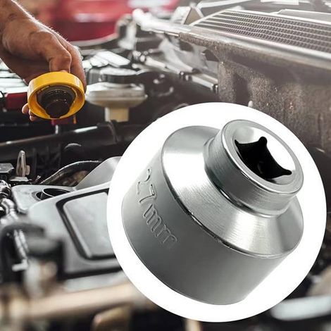 Two oil filter sleeve/cap type wrenches suitable for Mercedes-Benz, BMW, Audi, and Buick 27mm oil filter sockets/caps. (1/4)