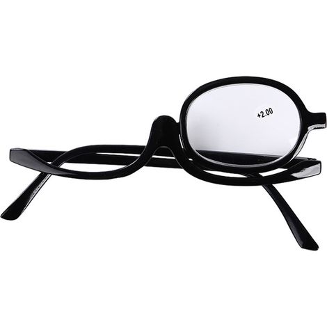 Lunettes de maquillage transparentes pliables, loupe intégrée, lunettes de lecture, lunettes cosmétiques pour presbytes, sphère 150 rouge (1/5)
