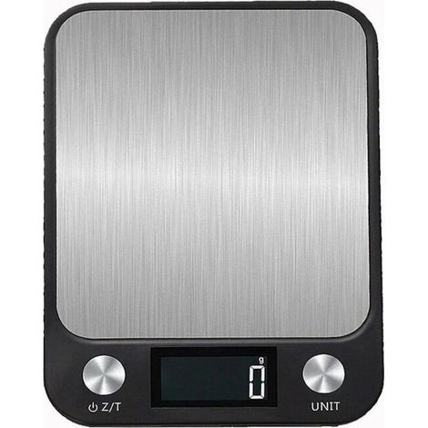 Balance de cuisine plate en acier inoxydable Petite balance à plate-forme électronique mini 5 kg pour la nourriture et la cuisson gramme pesant la batterie noire 5 kg 1g (1/4)