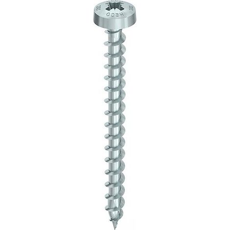 Vis HECO-Topix-Plus Inox - Ø5x35mm - Tête Ronde - Filetage Total variable - PZ2 - Boite de 500 - 60861 (1/5)