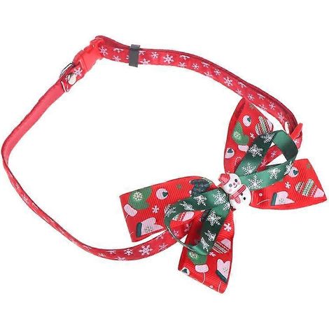Chatons de Noël Collier Nœud Papillon Cloches Mignon Ajustable Accessoire XL Bonhomme de Neige