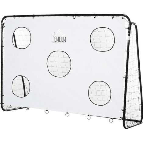 Améliorer la Précision de Tir Cage de Foot avec Bâche Cibles et Filet PE 240x88x171,5 cm Blanc et Noir (1/5)
