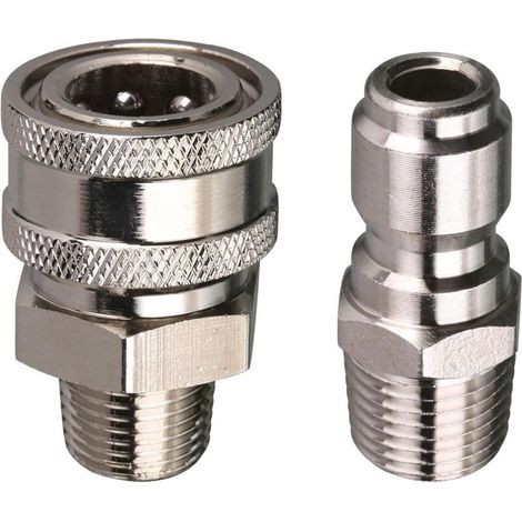 Schnellkupplungs-Adapterset für Hochdruckreiniger, 9,5 mm Außengewinde, 5000 PSI, 1 3/8'' Schnellkupplungsset – Außengewinde (1/5)