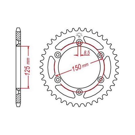 Couronne Acier TT Ultralight Husaberg - 520 - 47 Dents - Made in Germany (1/3)