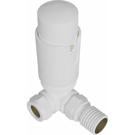 WarmeHaus Thermostatic Radiator Valve Corner TRV 1 x 15mm White (1/4)