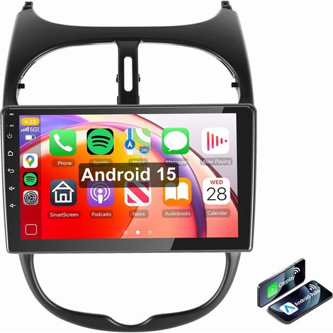 9" Pour Peugeot 206 206CC 206SW 2001-2016 Carplay Android 15 Autoradio GPS BT WiFi 2+32G (1/5)