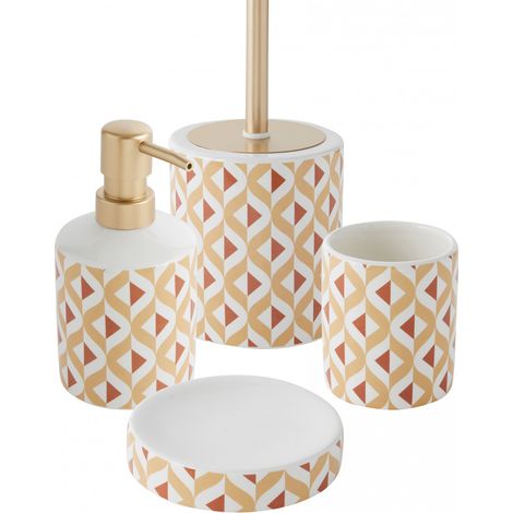 Set salle de bain 4 pièces céramique marron