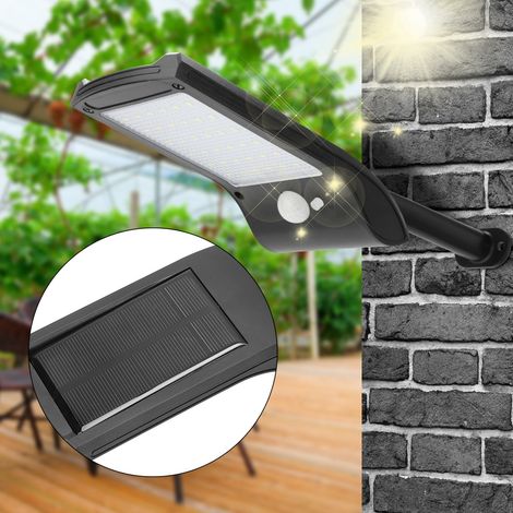 Lampe murale extérieure étanche à 36 LED, alimentée à l'énergie solaire et équipée d'un détecteur de mouvement, pour jardin ou cour. (1/5)