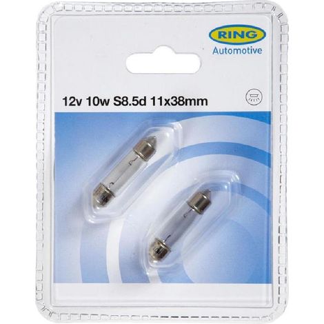 2 Ampoules 12v 10w C10w S8.5d 11x38mm