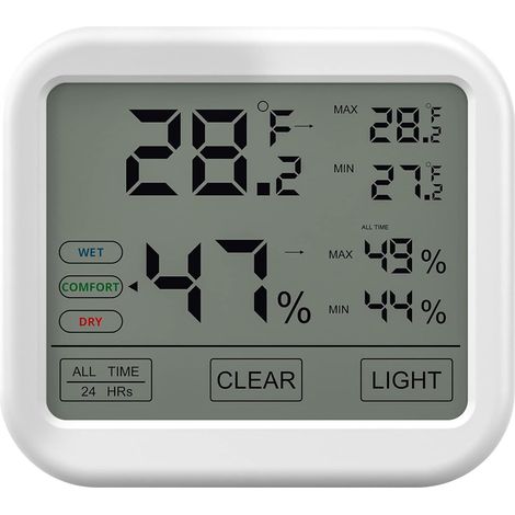 High-Precision Indoor Thermometer Hygrometer, Digital LCD Temperature and Humidity Monitor, Comfort Level Indicator, Ideal for Baby Rooms, Home, Basement, Fridge, Garage (1/4)
