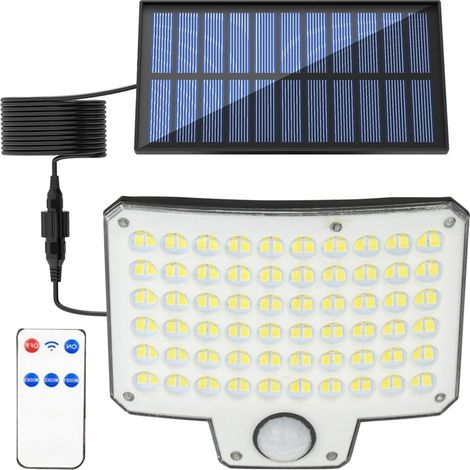 Éclairage rechargeable économe en énergie Lampe solaire extérieur avec télécommande 3 modes Blanc Installation facile Ip44 ultra-lumineuse (1/5)