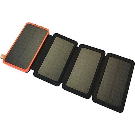 Panneau Solaire Portable Powerbank 20000 mAh - Li-Polymer, 4 Panneaux Solaires - 15.5x8x3.3 cm - Beast