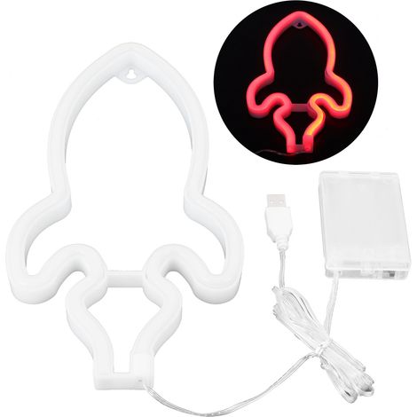 Lampe néon fusée design LED lumineuse décoration chambre bébé Noël mariage fête fournitures