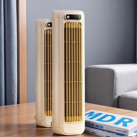 2 pièces mini climatiseur portable rafraîchisseur d’air personnel USB LED 3 vitessesBeige (1/5)