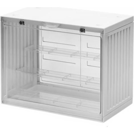 Vitrine en plastique pour figurines, anti-poussière, vitrine de collection pliable avec porte, blanche (1/5)
