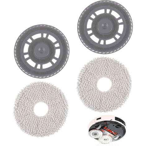 Ensemble de remplacement de chiffon et de support de balai (2 + 2 pièces) pour Dreame L10s Pro Ultra Heat/L10s Ultra Gen2/X40 Ultra/X40 Master/L40 Ultra de rechange pour balai robot aspirateur (1/5)