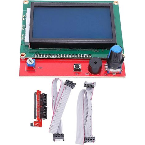 12864 LCD-Steuermodul-Panel-Display-Motherboard 3D-Drucker Smart Controller 2 Stück Leitungen