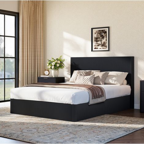 Letto matrimoniale contenitore 160x200 nero OKMYHOME (1/5)