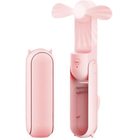 Ventilateur portable USB rechargeable 2 en 1, petit ventilateur de poche à piles, pliant et léger pour usage extérieur ou bureau, ventilateur de refroidissement personnel rechargeable (1/5)