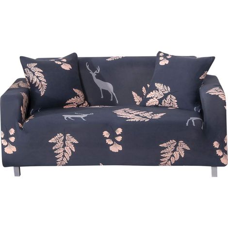 Printed stretch fabric sofa covers for loveseat with elastic at the bottom and anti-slip foam (5, 3 seater) (1/5)