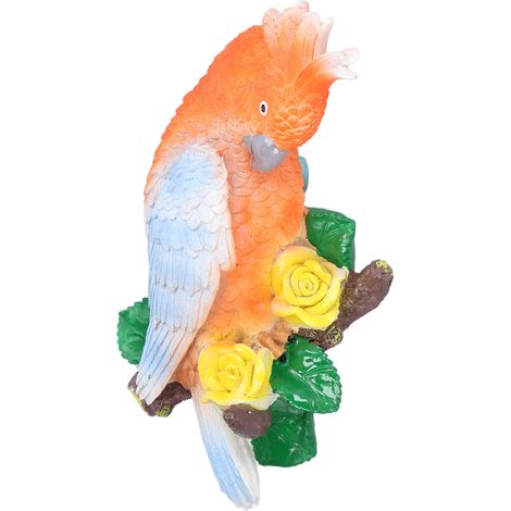 Statues de Cacatoès en Résine pour Jardin, Décoration d'Extérieur et Intérieur