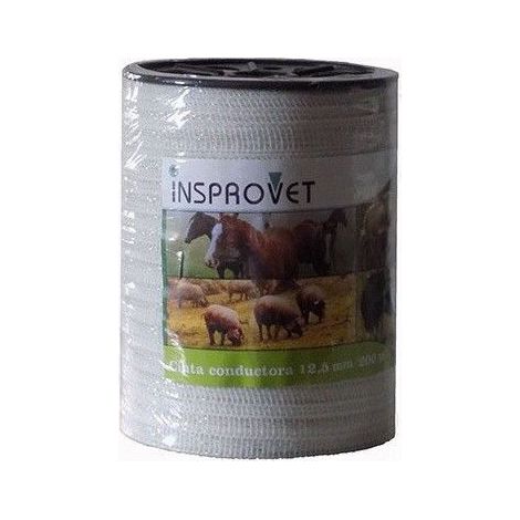 INSPROVET Cinta Conductora 200m / 12,5 mm para Pastor Eléctrico (Cercas eléctricas)