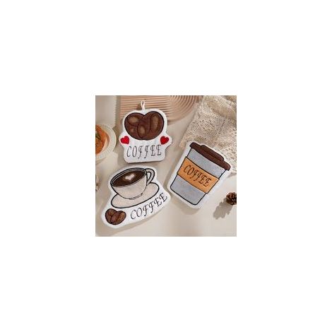 3er-Set Handtücher – Niedliche und saugfähige Badetücher aus Korallenvlies – Ein praktisches, witziges und bezauberndes Geschenk für Frauen mit einem verspielten Kaffee- und Lazy-Muster.