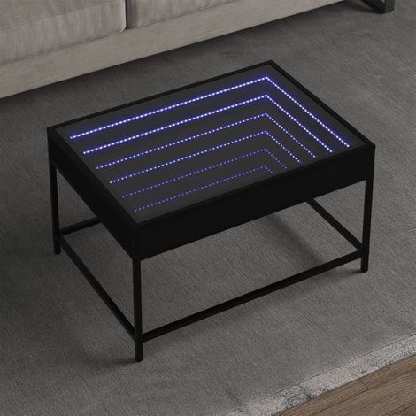 Mesa de centro con Infinity LED negro 70x50x41 cm vidaXL (1/5)