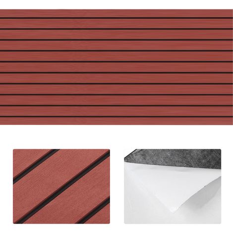 Tapis de sol bateau marine EVA antidérapant, revêtement pont 240x60cm, brun foncé/noir, feuille mousse pour bateau, camping-car, yacht (1/5)
