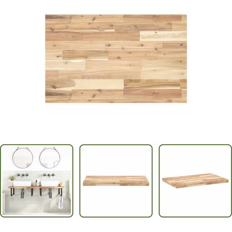 vidaXL Bois d'acacia - Dessus de meuble de salle de bain non traité bois d'acacia (1/5)