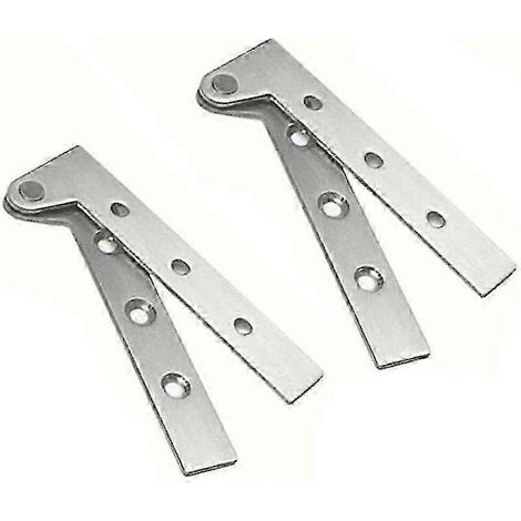 Lot de 2 charnières pivotantes invisibles en acier inoxydable, rotation à 360 degrés, charnière à couteau décalée de 4 pouces - (1/5)