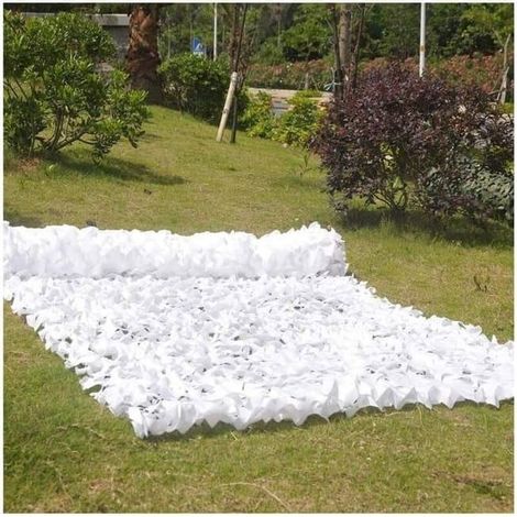 Filet d'ombrage de jardin 3 x 6 mètres, blanc, filet de camouflage/filet d'ombrage, toile isolante pour tente (1/4)