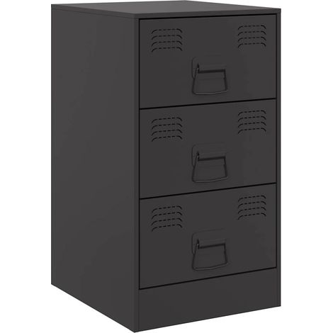 Maison Exclusive - Nachttisch Schwarz 34,5x39x62 cm Stahl