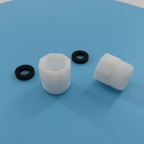 Raccord fileté interne/externe en plastique POM, réducteur 6/8" à 4/8", montage direct pour différents diamètres. (1/5)