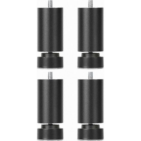 Pieds métalliques réglables et durables avec filetage M10 pour des solutions de support et de stabilité des meubles, noirs, 20 cm. (1/5)