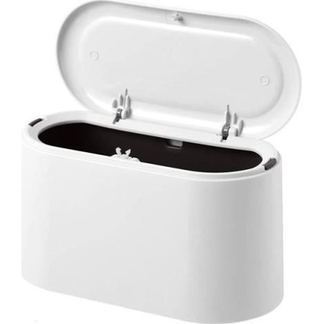 Poubelle de Table - Design - 22x11x13cm - Couvercle à Bouton-Poussoir - Plastique - Salle de Bain/Bureau (1/4)