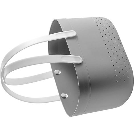 Panier de douche portable avec trous d'aération, grande capacité, en plastique avec poignée, pour salle de bain, gris. (1/5)